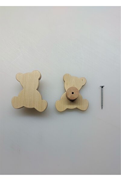 MİESSA Teddy Bear Cabinet Handle 2-Piece Baby Children's Room Dresser Handle, Figured Drawer Handle