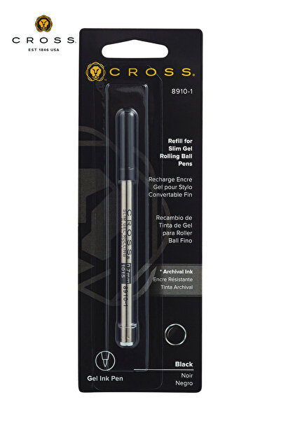 Cross WizDesign 8910-1 SLİM ROLLER İÇİN İNCE JEL ROLLER REFİLL SİYAH (6* 1'Lİ...