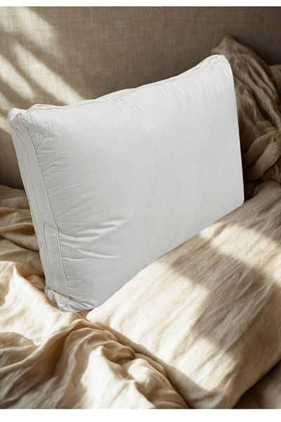 smart home Comfortable and luxurious quilted cotton pillow made of 100% cotton fabric, filled with two layers (size 75 x 50 + 3 cm) and weighing 1800 grams