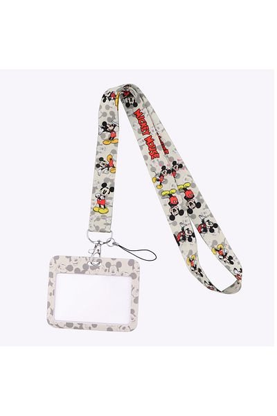 Disney 2 Stitch Mickey Lanyard For Keys Chain Horizontal style ID Credit Card Cover Pass Mobile Phone Char.