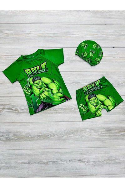 MİLAYS LİFE HOME COLLECTİON 3 Piece Boneli̇ Ti̇Şörtlü Shorts Deni̇Z and Pool Swimsuit
