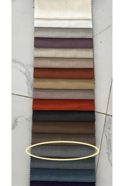 venedik home Gray Color Milas Linen Background Curtain Without Pleats Extrafoam Gathered Custom Made