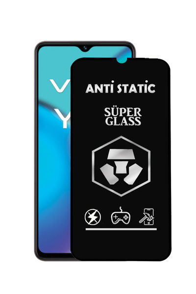 corcishop واقي شاشة زجاجي فائق متين ومضاد للكهرباء الساكنة لهاتف Vivo Y27