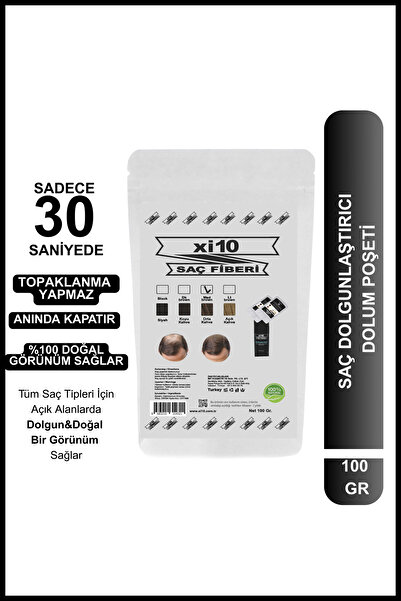 xi10 Saç Tozu 100 gr Orta Kahve Topik Hair Fiber