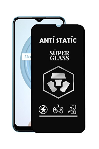 corcishop Realme C21 واقي شاشة زجاجي فائق التغطية بالكامل ومقاوم للكهرباء الس...