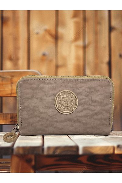 FuryaTedarik Women's Crinkle Fabric Zippered Stylish Sports Wallet