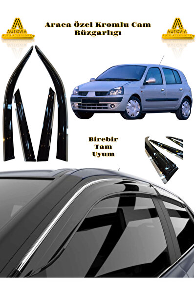 Autovia Renault Clio 2 1998-2008 Arası Kromlu Cam Rüzgarlığı 4'lü