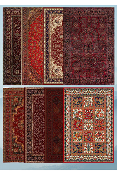 MirayDesign Set de 17 hârtii adezive pentru albume de însemnări cu model de covor autentic (3 bucăți 11*21 cm și 14 bucăți dimensiune A5)