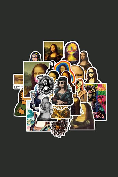 dadi ramba Mona Lisa Sticker Pack - Bullet Journal - Agenda - Planner - Notebook - Laptop Sticker Decal