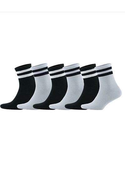 Bhk butik 6 Pack Circled Women's Men's Unisex College Size Socks