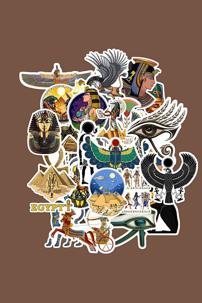 dadi ramba Egyptian Mythology Sticker Pack - Bullet Journal - Planner - Notebook - Laptop Sticker Decal