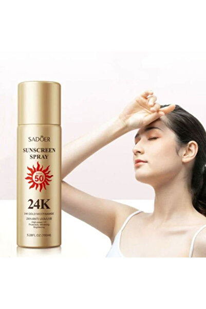 SADOER بخاخ واقي من الشمس مبيض ومشرق للبشرة بذهب عيار 24 نيكوتيناميد ومضاد لل...