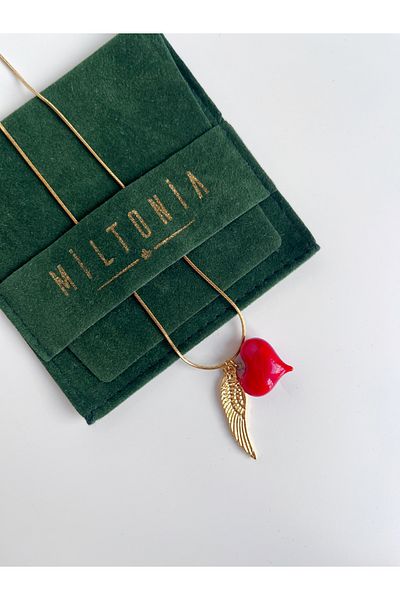 Miltonia Heart Wing Steel Necklace