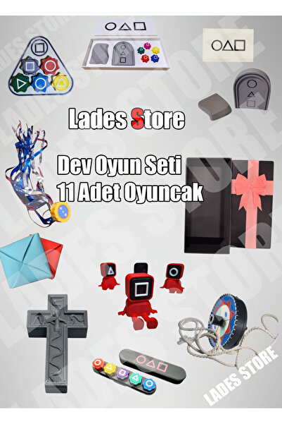 Lades Squid Game Dev Oyun Seti 11 Adet Oyuncak Dev Eğlence Pakedi