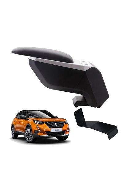 Atakent Hobi Peugeot 2008 2020 Armrest with Steel Foot Without Piercing Grey-black