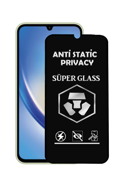 corcishop واقي شاشة سامسونج جالاكسي A34 بتغطية كاملة ومضاد للكهرباء الساكنة و...