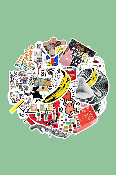 dadi ramba Modern Art Sticker Pack - Bullet Journal - Agenda - Planner - Notebook - Laptop Sticker Decal
