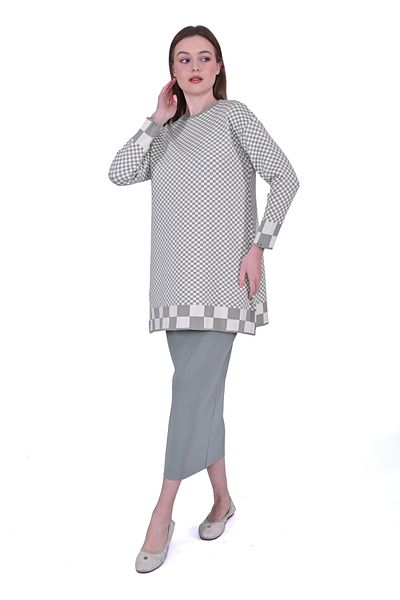 Invee INVEE 6873 تونيك تريكو بنمط مكعب