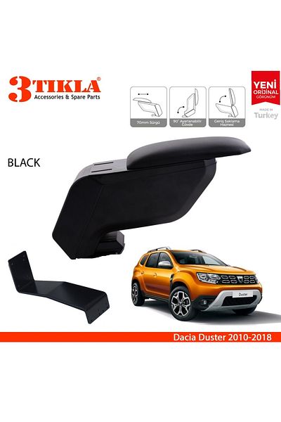 3 Tıkla Dacia Duster 2010-2019 Black Armrest Armrest with No-Punching Steel Legs