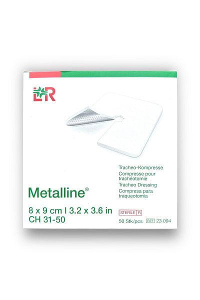 Lohmann & Rauscher وسادة قنية معدنية لفتحة القصبة الهوائية مقاس 8 × 9 سم - 50 قطعة