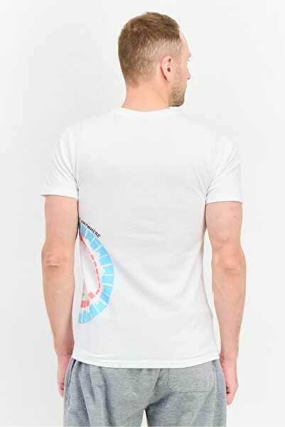 Puma Men Sportswear Fit Short Sleeves Outdoor Tonal T-Shirt, Off White