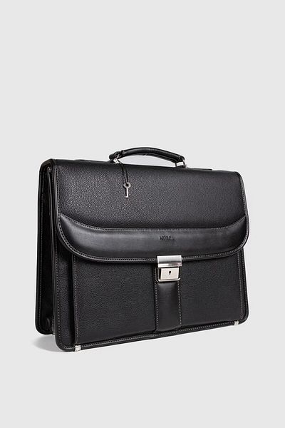 MORCA Classic Briefcase and Laptop Bag with Lock - Black