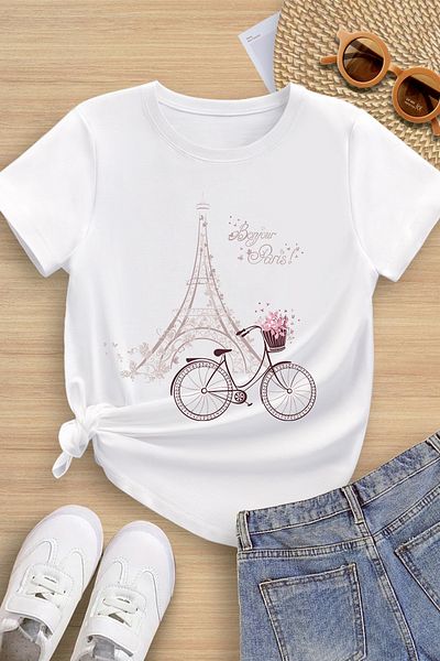 MYADA Tricou Trend cu imprimeu Turnul Eiffel Premium 23605
