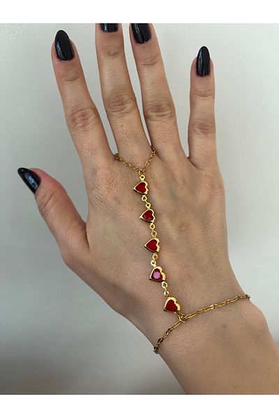 Hoop jewelery Chain Detailed Heart Şahmeran