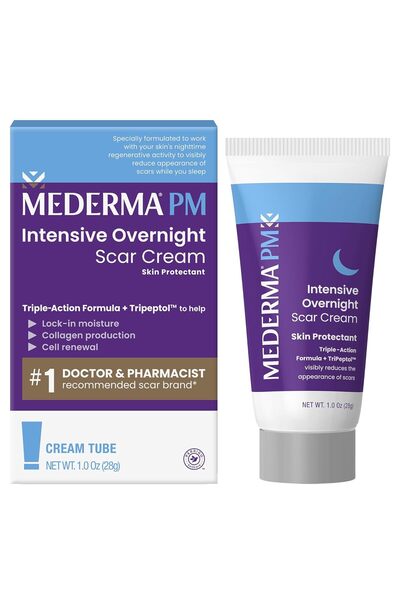 Mederma كريم PM Intensive Overnight Scar Cream يعمل على تعزيز نشاط تجديد البش...