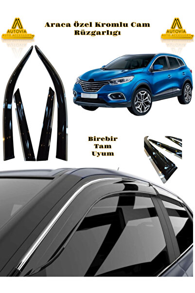 Autovia Renault Kadjar 2015-2020 Arası Kromlu Cam Rüzgarlığı 4lü