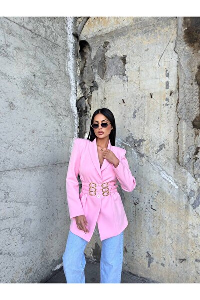 Nupella Butik Kemer detaylı vatkalı ceket