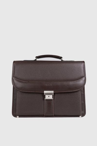 MORCA Brown Classic Locked Briefcase and Laptop Bag
