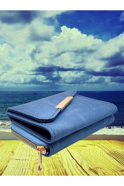 FuryaTedarik Zippered Women's Wallet with Coin and Paper Money Compartment