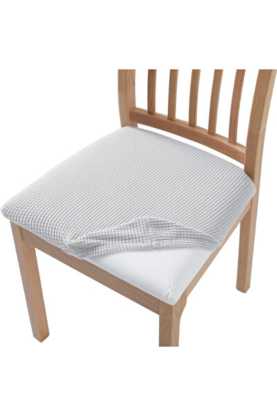 Choice White Stretch Jacquard Chair Seat Covers Chair Removable Washable Upho...
