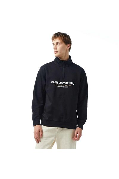 Vans Мъжки черен спортен суичър с цип и преливане