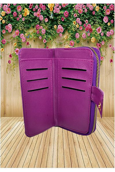 FuryaTedarik Stylish Wallet with Embossed Snap Fastener Front Pocket, Coin and Paper Money Compartment, Card Holder