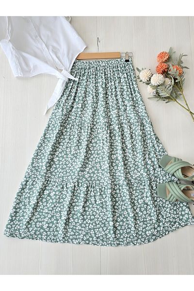 ENDAMIM Plus Size Viscosse Skirt
