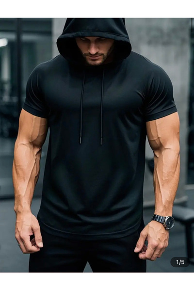 İmpavido Oversize Kapüşonlu Siyah T-şhirt