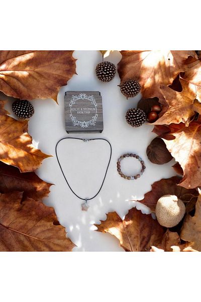 Mithril Club Natural Agate Stone Bracelet and Necklace Set