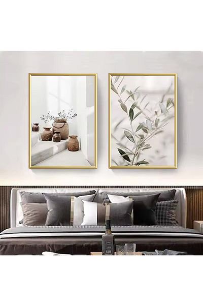 Linacci Set of 2 Gold Metal Framed Mediterranean Aegean Real Glass Tables