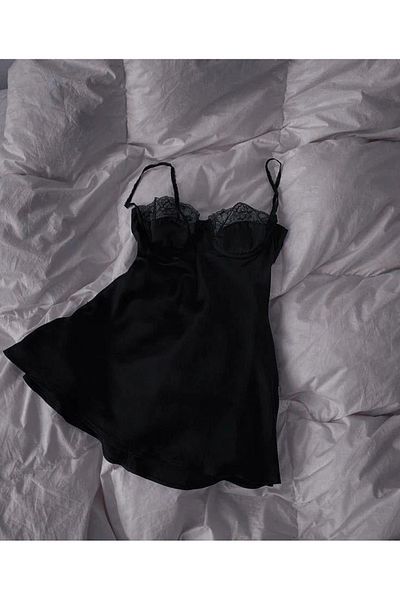 ARONA Νυχτικό Famsoft Μαύρο Δαντελένιο Babydoll