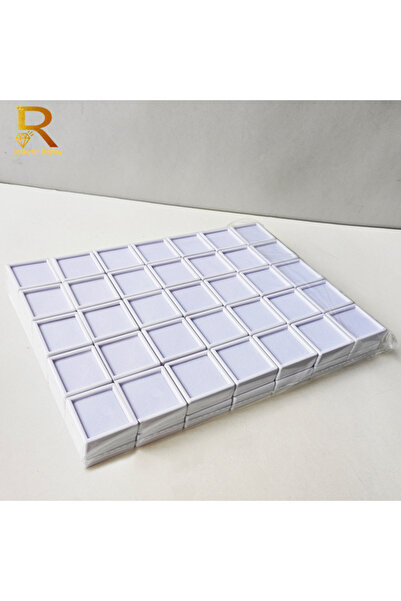 Choice 70 قطعة بيضاء 4 سم مجموعة من 70 صندوق عرض الأحجار الكريمة الشفافة مع ق...