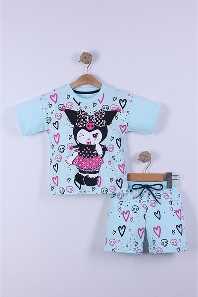 EXTRAÇARŞI Kuromi Printed Girl's Shorts Suit 3/6 Years Old