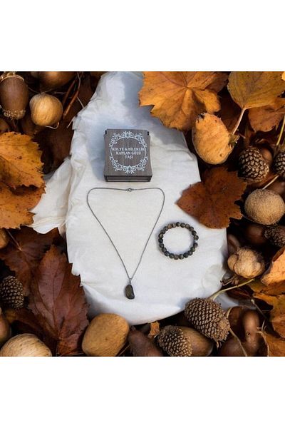 Mithril Club Natural Tiger Eye Stone Bracelet and Necklace Set