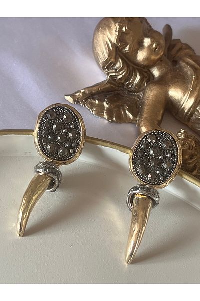 Aka Horn Brand Model Stone Earrings