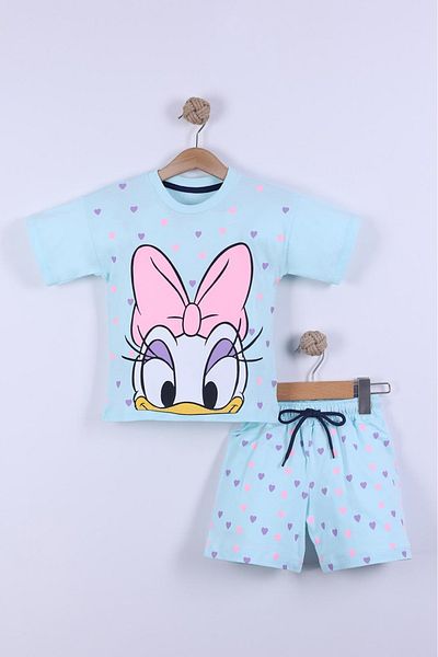 EXTRAÇARŞI Set de pantaloni scurți tricou pentru fete cu imprimeu inimă 3/6 ani