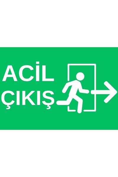 Girl Power 25 X 17.5 cm Emergency Exit Right Direction Sign 3 mm Foil Printing on Dekota