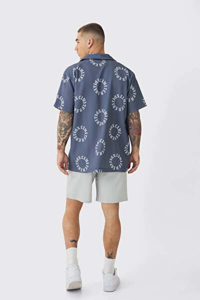 NEWLAKER Cămașă otomană cu mânecă scurtă, unisex, oversize, premium