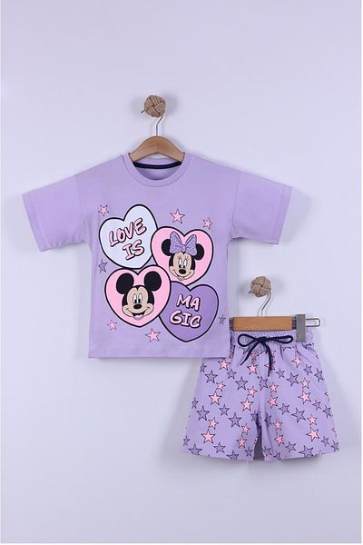 EXTRAÇARŞI Star Printed Girl T-Shirt Shorts Suit 3/6 Years