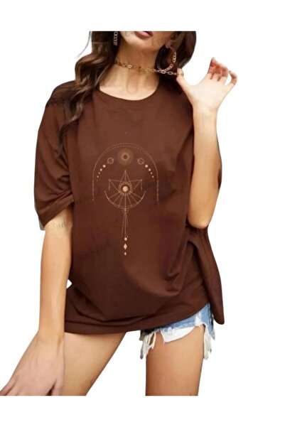 KOZİA OUTDOORS Tricou basic unisex supradimensionat cu imprimeu malkoçbey terazi